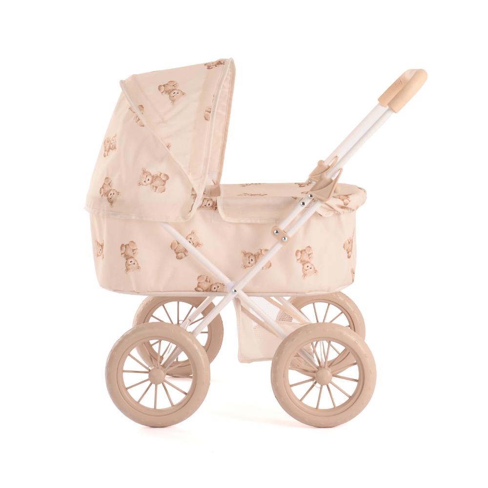 Roma Teddy My First Dolls Pram | Age 2+ | Teddy Print | Foldable