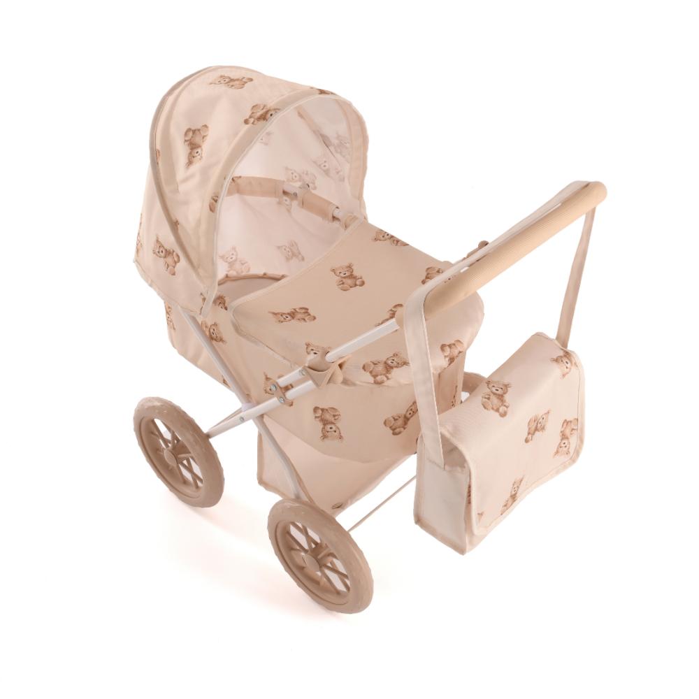 Roma Teddy My First Dolls Pram | Age 2+ | Teddy Print | Foldable