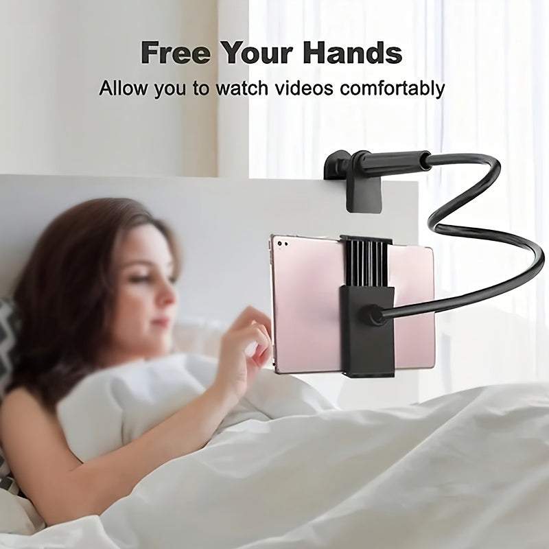 Rotating Lazy Stand for Phone & Tablet - Adjustable Spiral Base Bedside Holder Mount for Mobile Devices