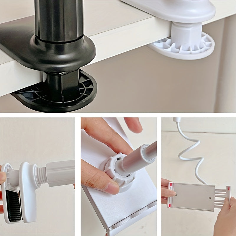 Rotating Lazy Stand for Phone & Tablet - Adjustable Spiral Base Bedside Holder Mount for Mobile Devices