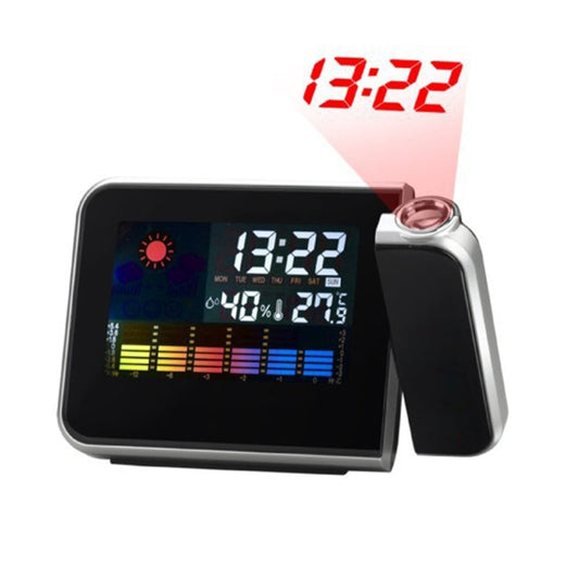 LED Projection Alarm Clock with Weather Station – Temperature, Humidity & Calendar Display
