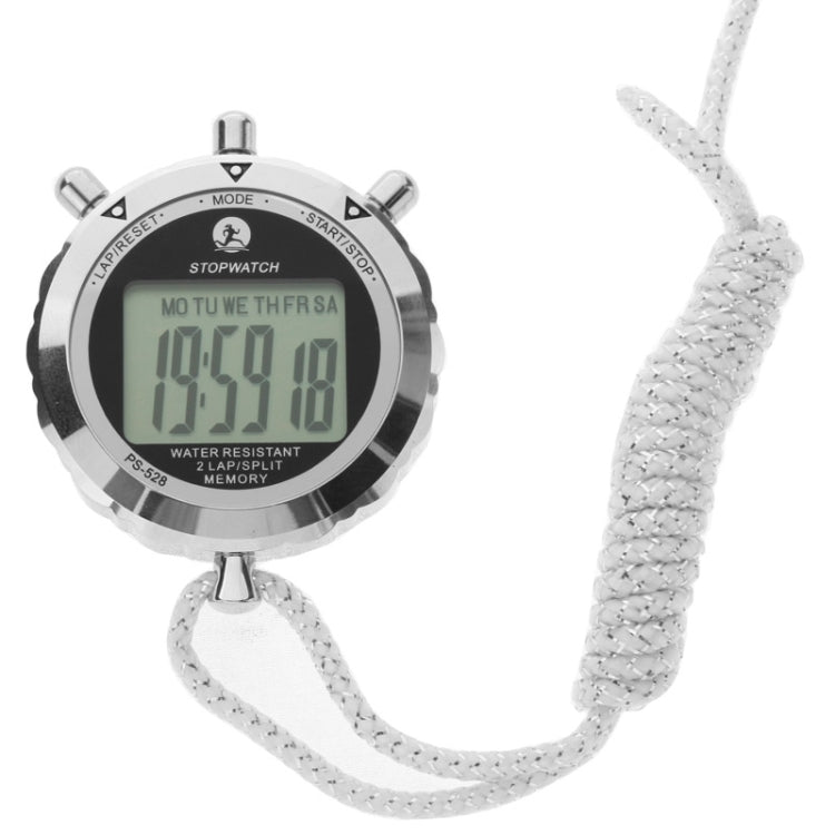 PS528 Metall-Stoppuhr Professioneller Chronograph Handheld Digital LCD Sportzähler Timer mit Armband, PS528