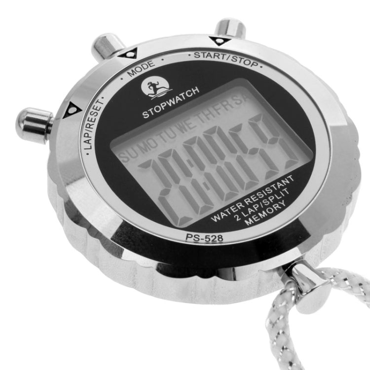 PS528 Metall-Stoppuhr Professioneller Chronograph Handheld Digital LCD Sportzähler Timer mit Armband, PS528