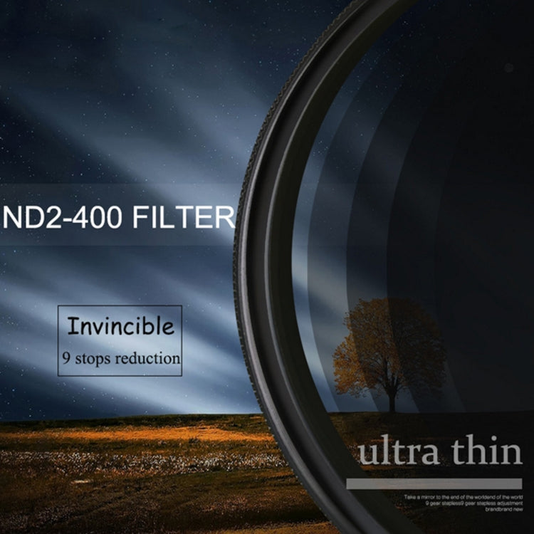 49mm Variable ND Filter ND2-ND400 Adjustable Neutral Density Lens Filter