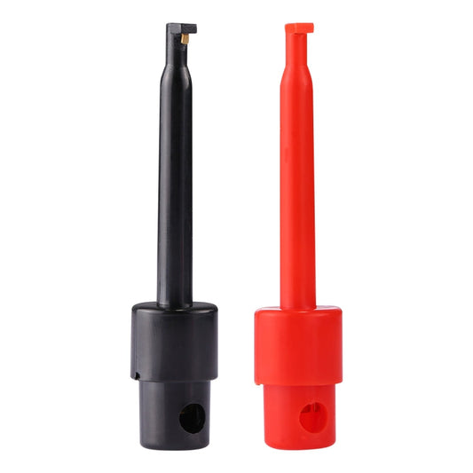 56mm Test Probe Clip Set – Black & Red Hook-Type Alligator Clips