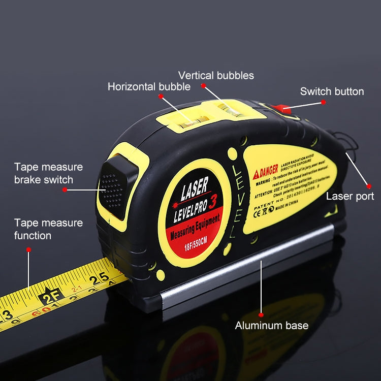 Laser-Wasserwaage mit Maßband Pro (550cm), LV-05