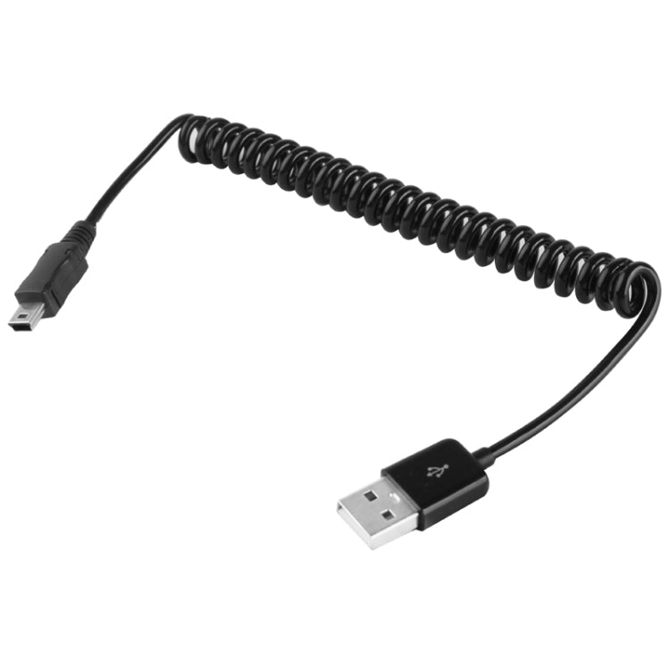 Mini USB to USB 2.0 Coiled Spring Cable – Extends up to 80cm