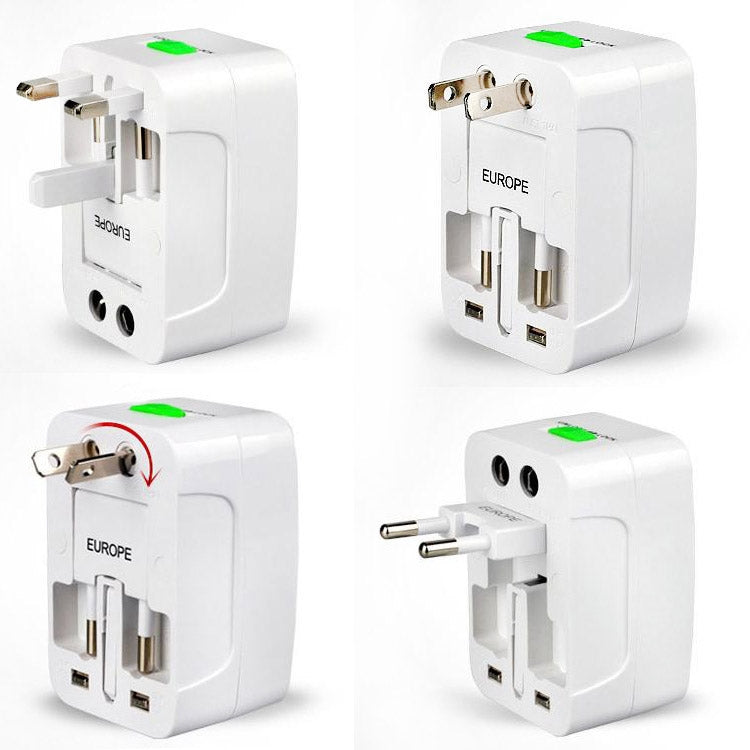 Universal Travel Plug Adapter with Dual USB & Surge Protection – EU US UK AU