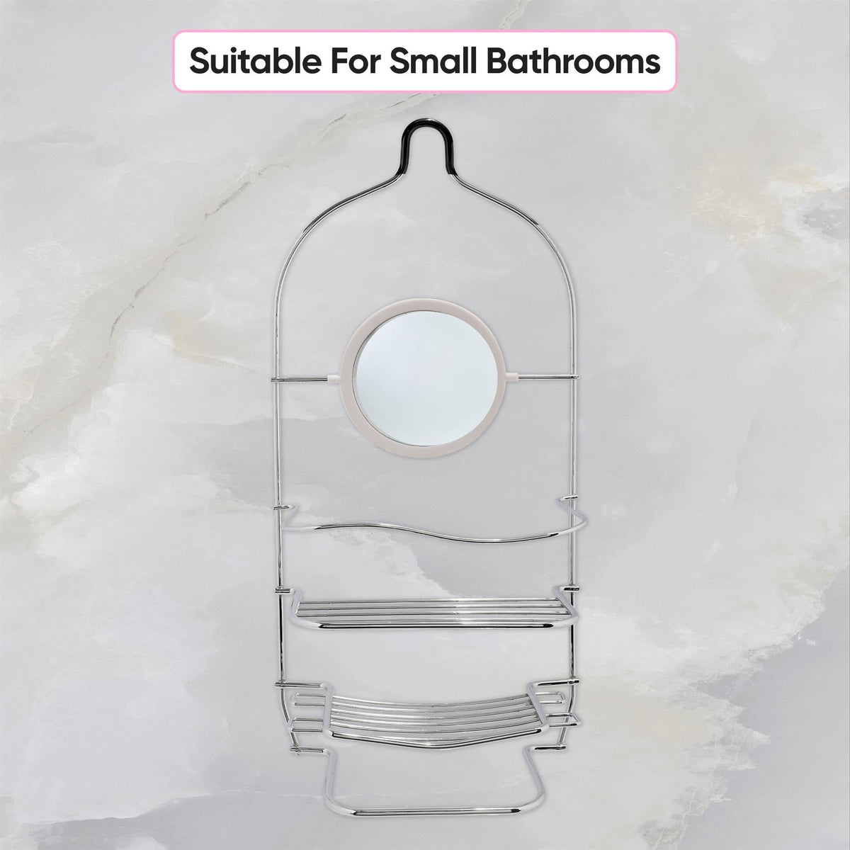 Chrome Bathroom Accessory Storage Trolley Shower Caddy Roll Holder Iron Wire