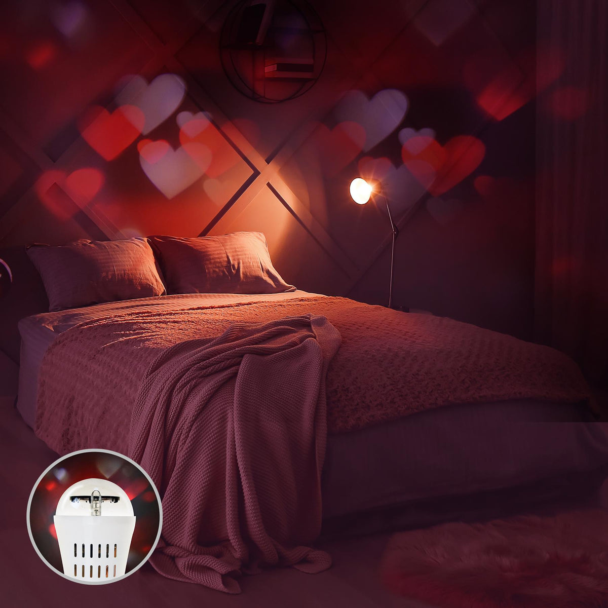 LED Projector Light Bulb Hearts