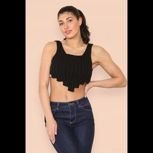 Asymmetric Imogen Hem Knitted Vest Crop Top
