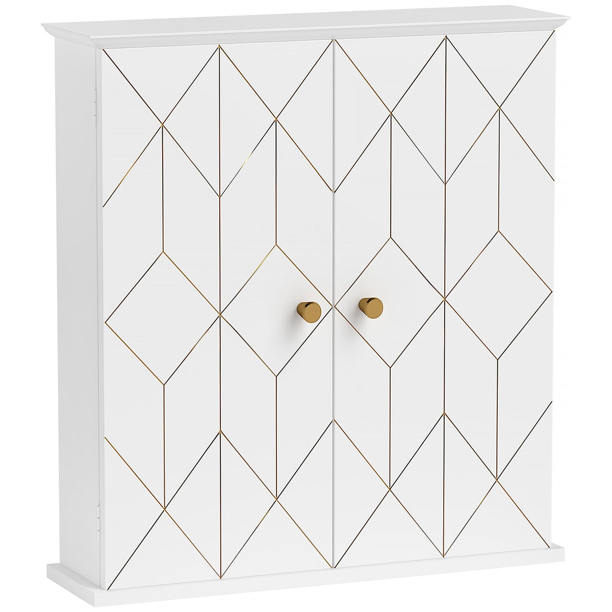 HOMCOM Bathroom Wall Cabinet, Wall Cupboard with Adjustable Shelf, White