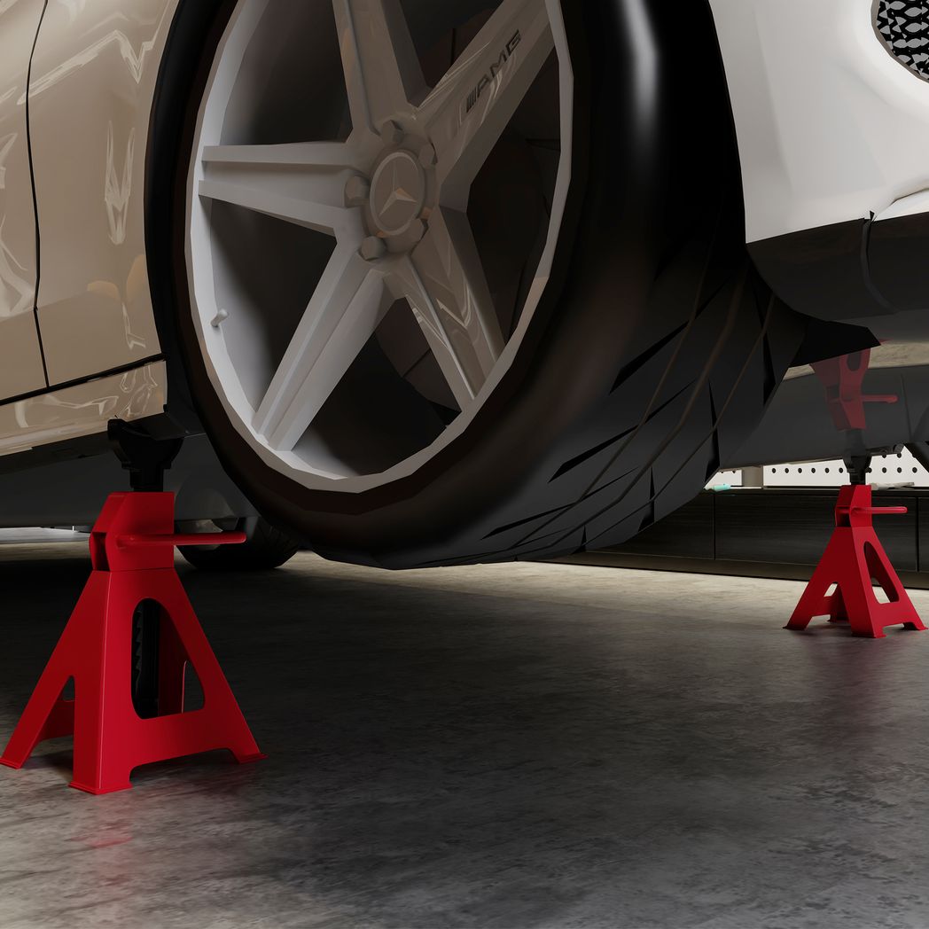 HOMCOM 3 Ton Axle Stands | Adjustable Car Jack Stands | Pack of 2