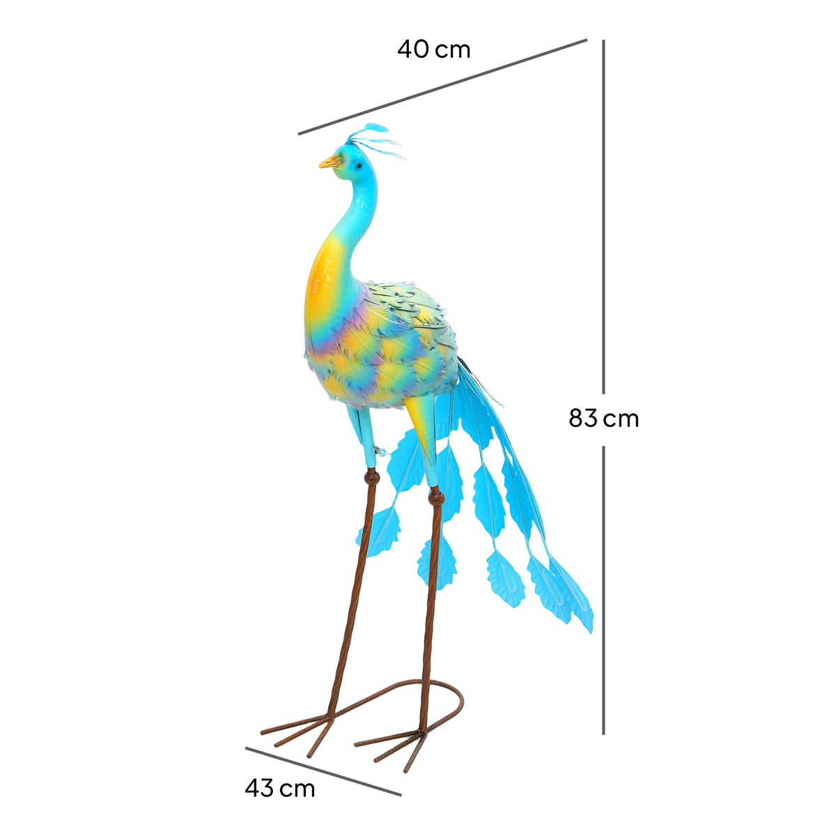 Outsunny Peacock Garden Statue, Metal Garden Gift with Stakes, Multi-Colour