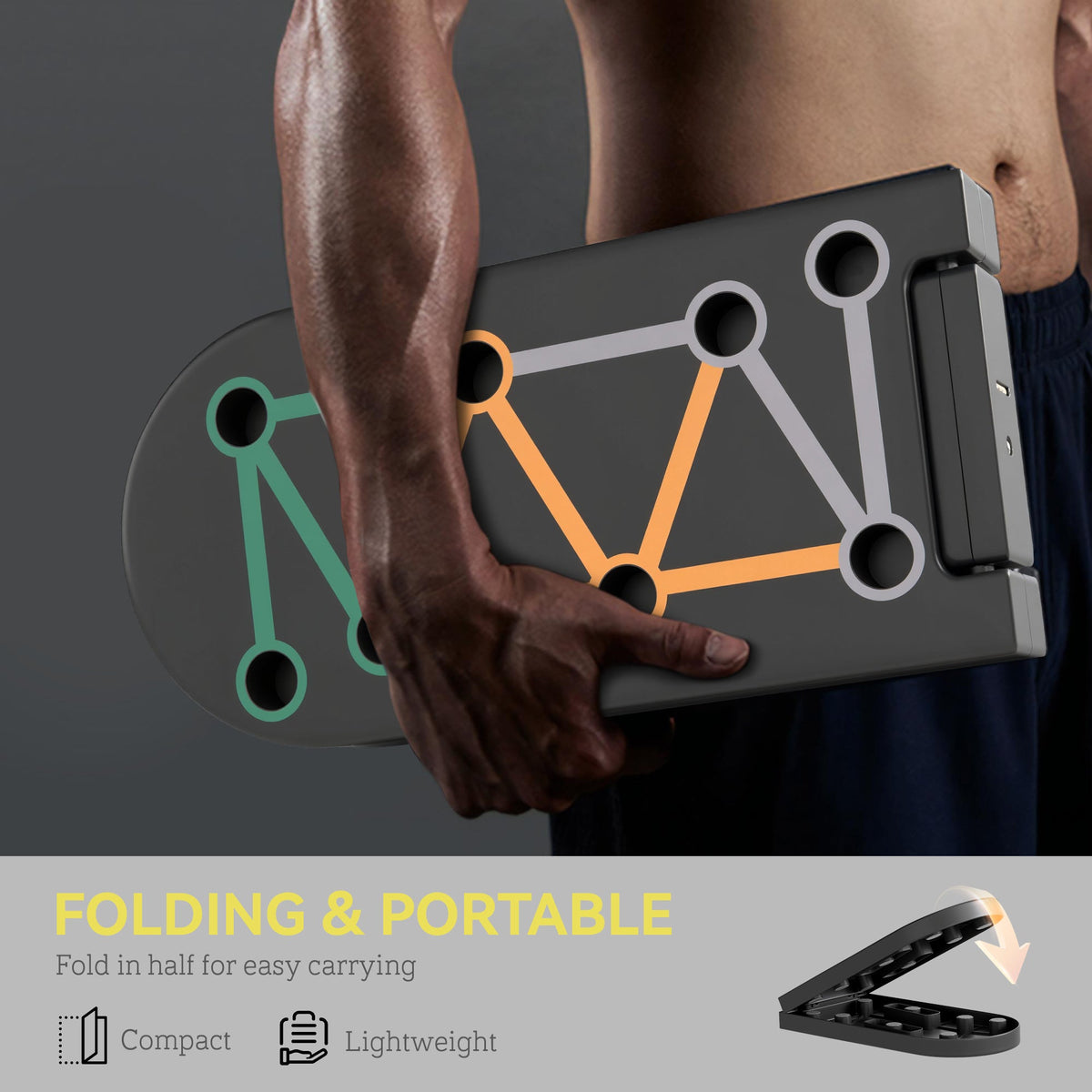 SPORTNOW 11-in-1 Foldable Push Up Board, Press Up Handles for Home Gym
