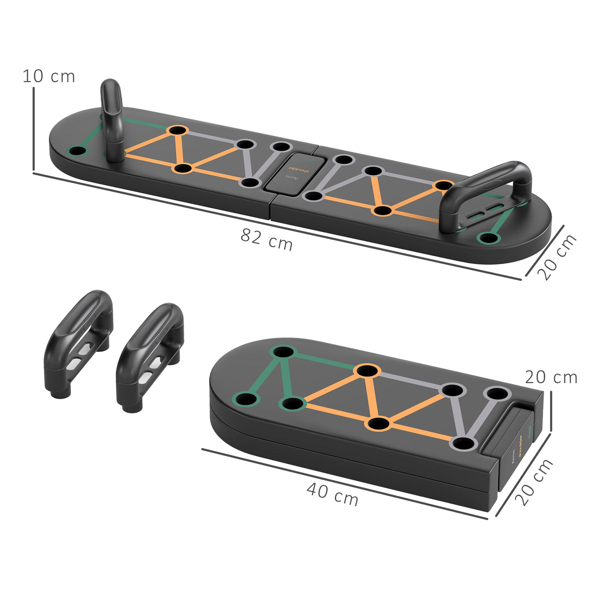 SPORTNOW 11-in-1 Foldable Push Up Board, Press Up Handles for Home Gym