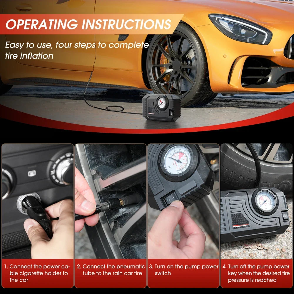 Mini Air Pump Tire Inflator Car Electric Mini 20L/Min Portable Air Compressor For Car Motorcycles Bicycle Inflatable
