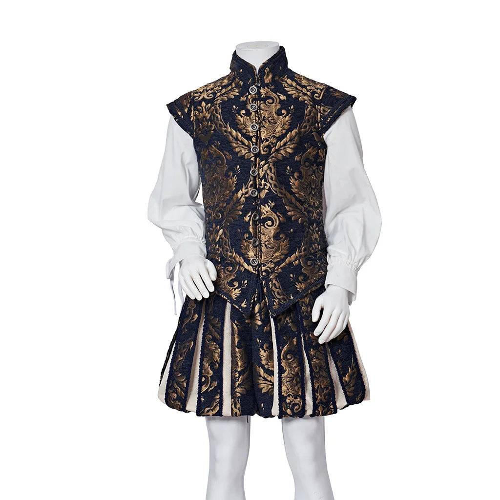 Men’s 15th‑Century Tudor Prince & King Renaissance Costume Vest & Pants Set – Authentic Elizabethan Outfit