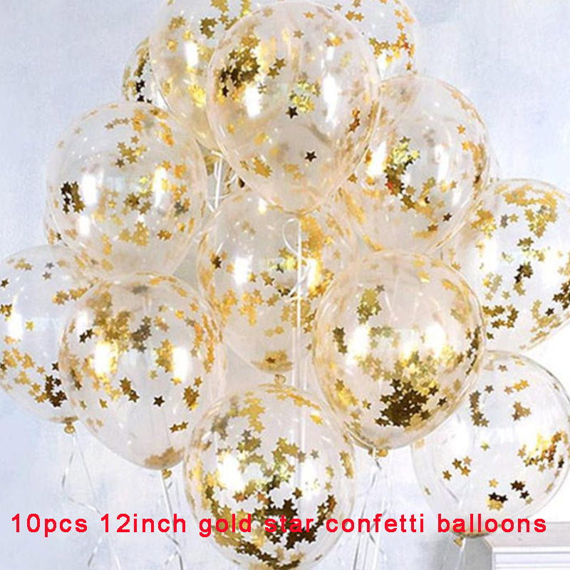 Yaobener 10pcs 12inch Confetti Balloons for Birthday & Wedding Decor