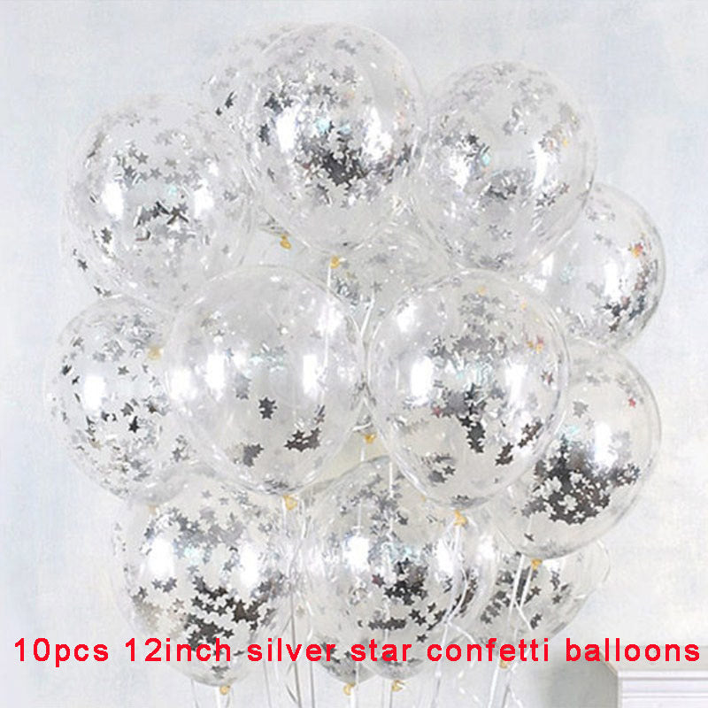 Yaobener 10pcs 12inch Confetti Balloons for Birthday & Wedding Decor