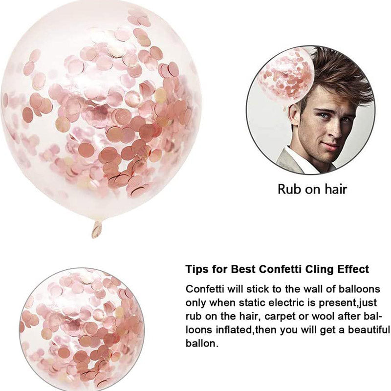 Yaobener 10pcs 12inch Confetti Balloons for Birthday & Wedding Decor