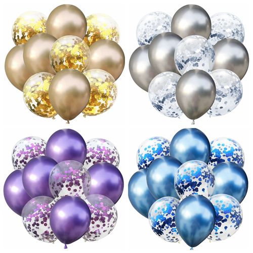 DAWN 12 Inch Confetti Latex Balloons - Perfect for Celebrations & Events