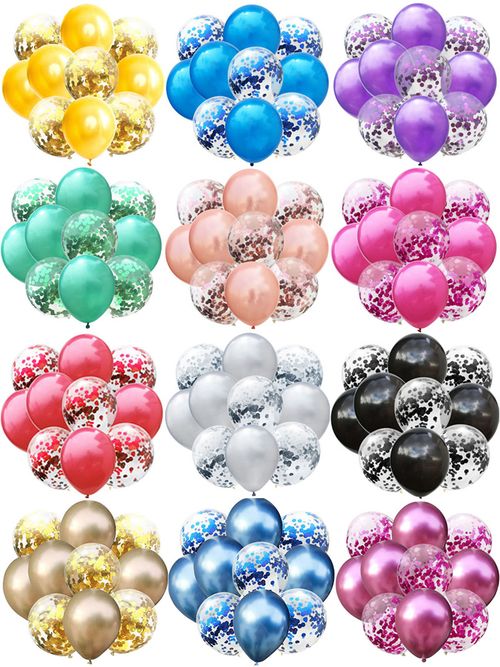 DAWN 12 Inch Confetti Latex Balloons - Perfect for Celebrations & Events