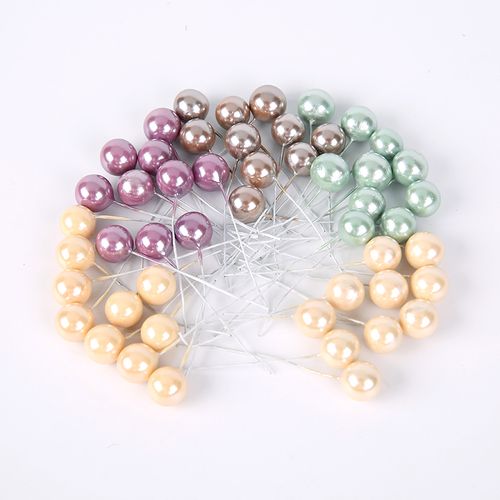 QIANHUAYU Colourful Pearl Stamens for DIY Flower Decorations - 50/200 Pcs