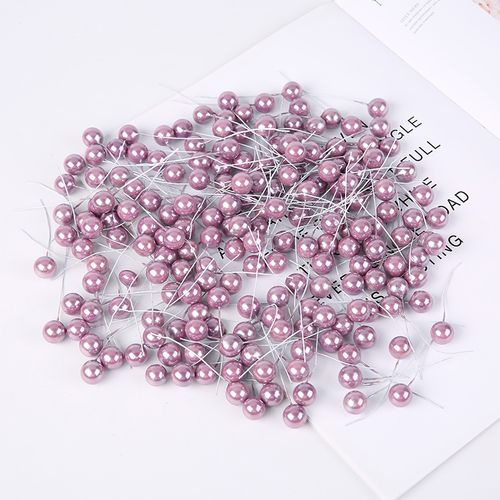 QIANHUAYU Colourful Pearl Stamens for DIY Flower Decorations - 50/200 Pcs