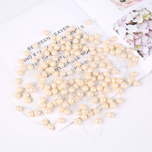 QIANHUAYU Colourful Pearl Stamens for DIY Flower Decorations - 50/200 Pcs