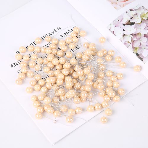 QIANHUAYU Colourful Pearl Stamens for DIY Flower Decorations - 50/200 Pcs