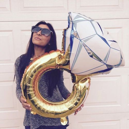 Disney Big Gold Diamond Ring Foil Balloons for Celebrations