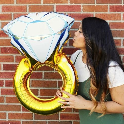 Disney Big Gold Diamond Ring Foil Balloons for Celebrations