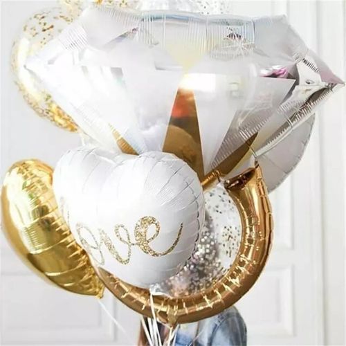 Disney Big Gold Diamond Ring Foil Balloons for Celebrations