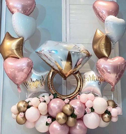 Disney Big Gold Diamond Ring Foil Balloons for Celebrations