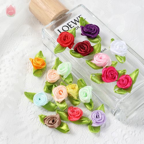 QIANHUAYU 2CM Silk Bow-Knot Mini Rosette - 50pcs for Elegant Decor