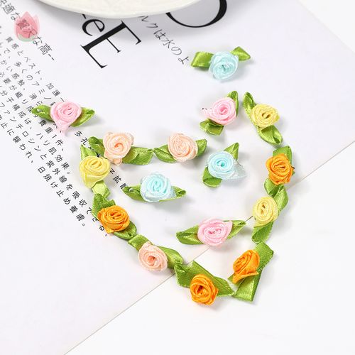 QIANHUAYU 2CM Silk Bow-Knot Mini Rosette - 50pcs for Elegant Decor