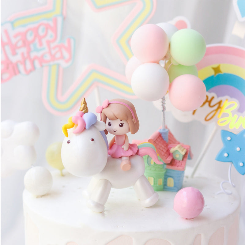 Unicorn Cake Topper - Rainbow Decoration for Birthdays & Celebrations