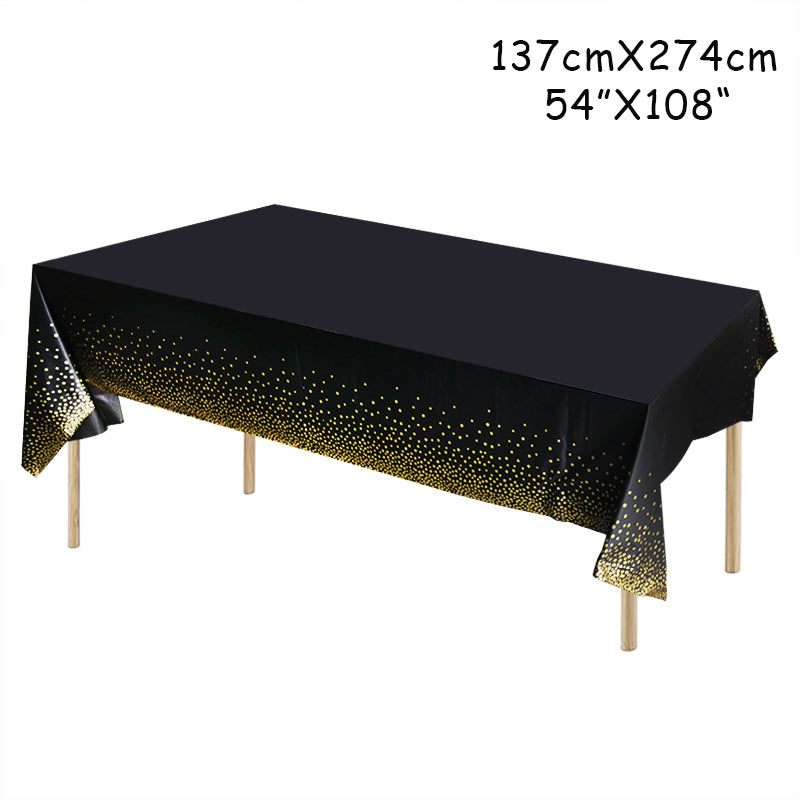 WEIGAO Black Gold Dot Stamping Party Tableware Set for Celebrations
