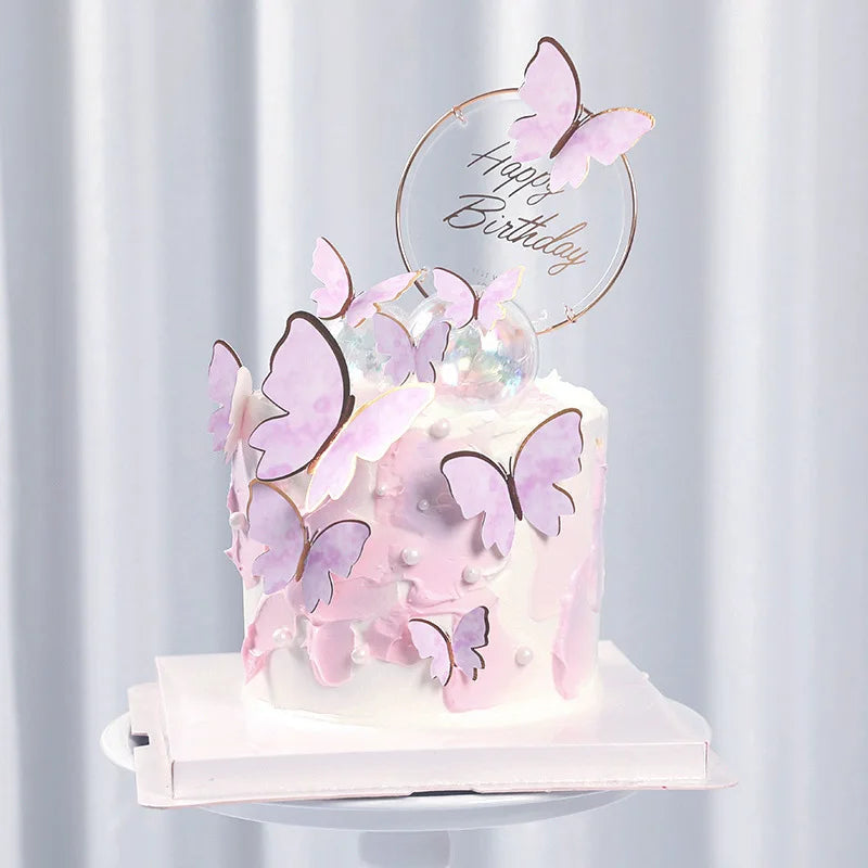 Wangchao Craft Butterfly Cake Topper Set for Creative Celebrations