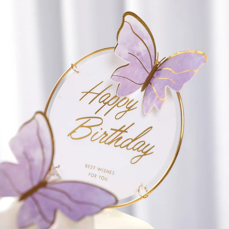 Wangchao Craft Butterfly Cake Topper Set for Creative Celebrations