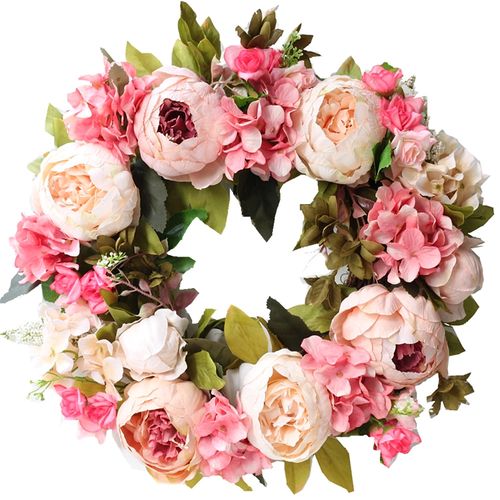 Handmade Silk Flower Ring - Elegant Decoration - 40cm Round Design