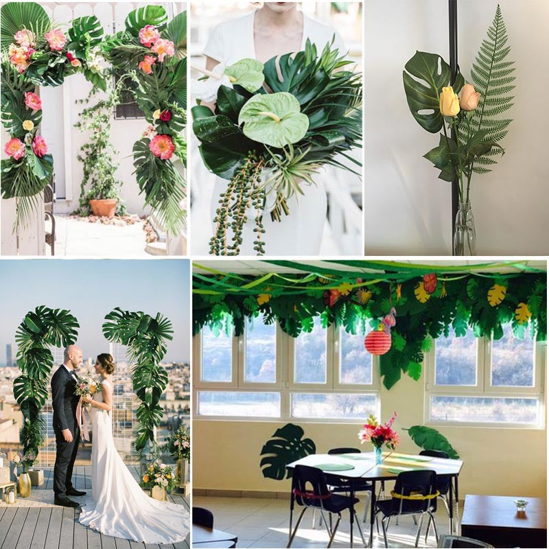 WNYZQ Tropical Monstera Turtle Leaves - Summer Decor for Parties & Weddings