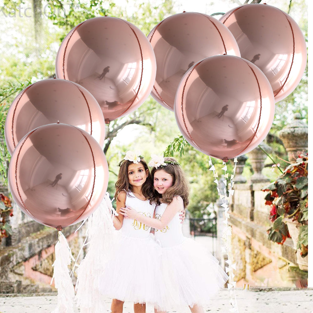 Partigos Metallic Rose Gold 4D Balloons - Perfect for Any Celebration
