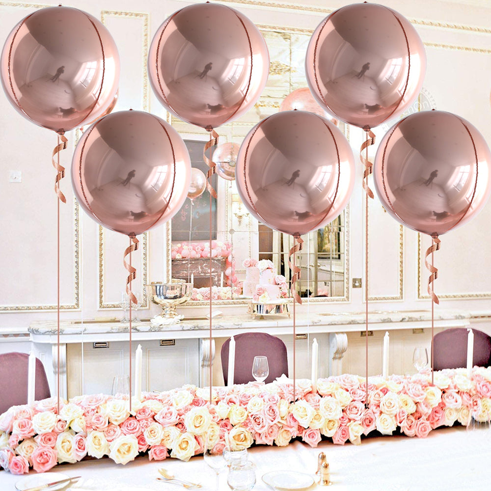 Partigos Metallic Rose Gold 4D Balloons - Perfect for Any Celebration