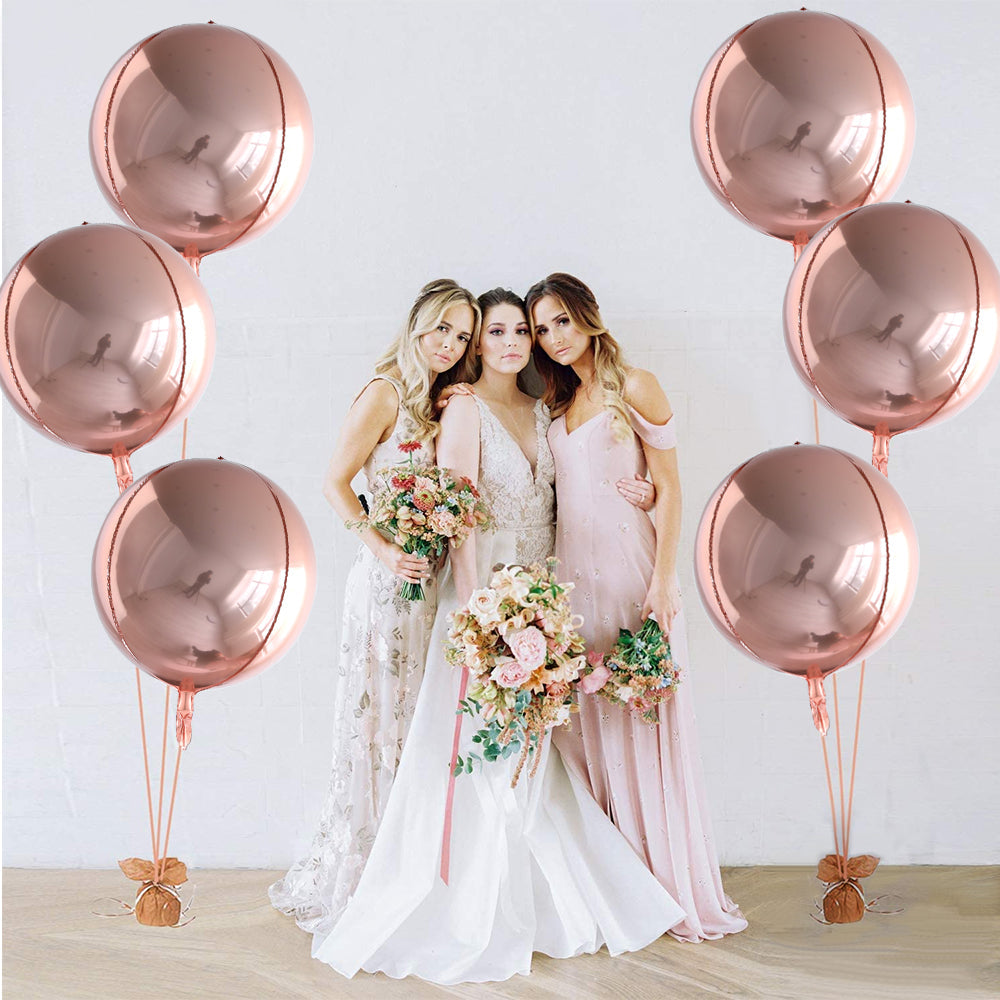 Partigos Metallic Rose Gold 4D Balloons - Perfect for Any Celebration