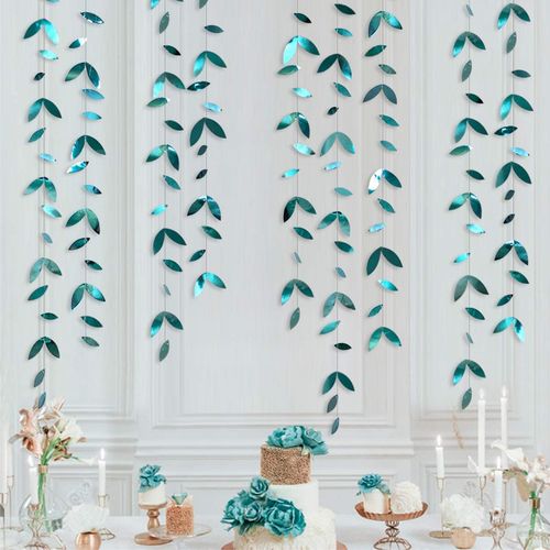 Dark Emerald Green Leaf Garland - 4M Eco-Friendly Decoration Banner