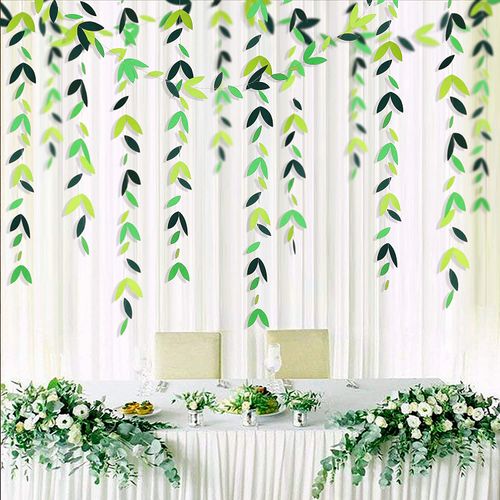 Dark Emerald Green Leaf Garland - 4M Eco-Friendly Decoration Banner