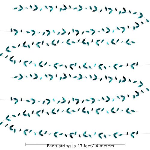 Dark Emerald Green Leaf Garland - 4M Eco-Friendly Decoration Banner