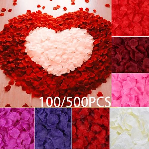 Decorative Silk Rose Petals - Multicoloured, 100/500PCS for Events